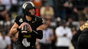 Vanderbilt Commodores quarterback Diego Pavia (2), Oct. 26, 2024 at FirstBank Stadium in Nashville, Tennessee.