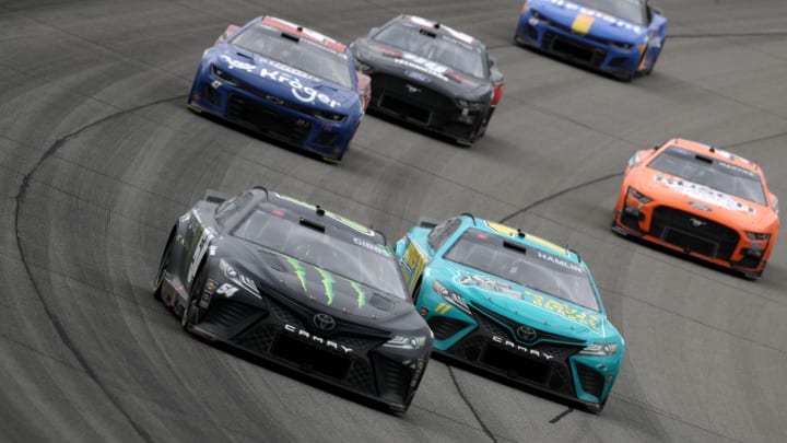 Ty Gibbs, Denny Hamlin, Ricky Stenhouse Jr., FireKeepers Casino 400, Michigan International Speedway, NASCAR