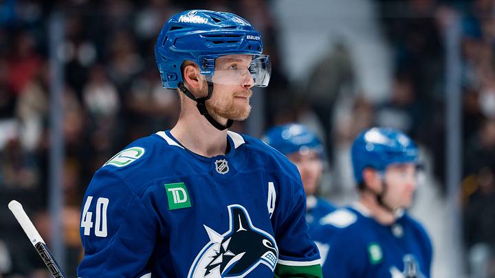Apr 14, 2026; Vancouver, British Columbia, CAN; Vancouver Canucks forward Elias Pettersson (40) during a stop in play against the Los Angeles Kings in the third period at Rogers Arena. Mandatory Credit: Bob Frid-Imagn Images