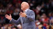 Nov 14, 2025; Inglewood, California, USA;  UCLA Bruins head coach Mick Cronin reacts to a play during the first half of the Hall of Fame Series game against the Arizona Wildcats at Intuit Dome. Mandatory Credit: Kiyoshi Mio-Imagn Images