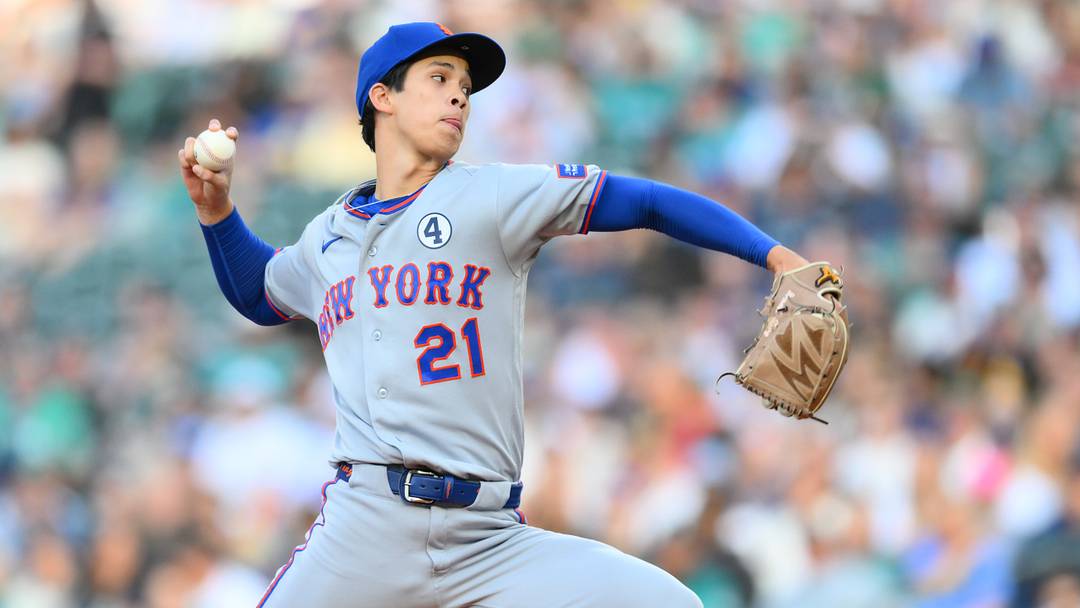 Jun 2, 2026; Seattle, Washington, USA; New York Mets relief pitcher Jonah Tong (21) pitches to the Seattle Mariners during the second inning at T-Mobile Park. Mandatory Credit: Steven Bisig-Imagn Images Jun 2, 2026; Seattle, Washington, USA; New York Mets relief pitcher Jonah Tong (21) pitches to the Seattle Mariners during the second inning at T-Mobile Park. Mandatory Credit: Steven Bisig-Imagn Images