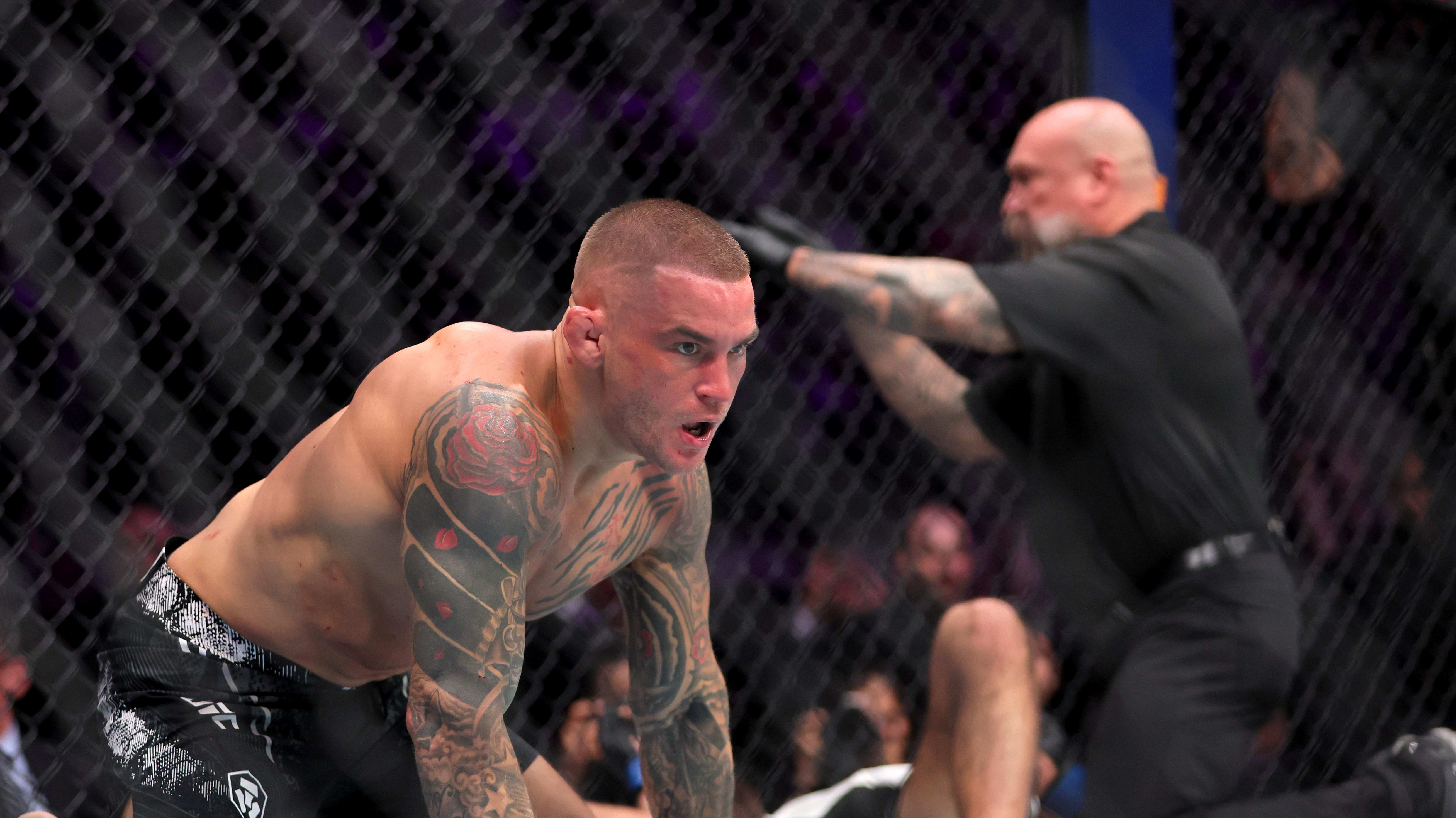 Dustin Poirier played upset to  Benoit Saint-Denis at UFC 299