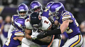 DJ Moore fights off the Vikings secondary last year. The Bears game at Minnesota is in Week 15 this season, per reports.