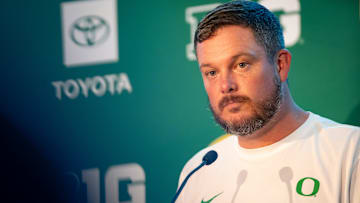 Oregon coach Dan Lanning during Oregon football’s Media Day on July 28, 2025, at Autzen Stadium in Eugene.