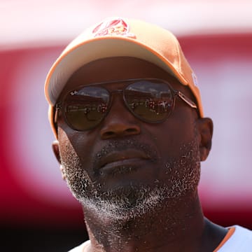 Tampa Bay Buccaneers head coach Todd Bowles looks on before a game against the New York Jets