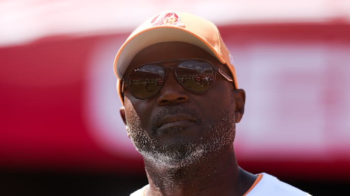 Sep 21, 2025; Tampa, Florida, USA; Tampa Bay Buccaneers head coach Todd Bowles looks on before a game against the New York Jets at Raymond James Stadium. Mandatory Credit: Nathan Ray Seebeck-Imagn Images Sep 21, 2025; Tampa, Florida, USA; Tampa Bay Buccaneers head coach Todd Bowles looks on before a game against the New York Jets at Raymond James Stadium. Mandatory Credit: Nathan Ray Seebeck-Imagn Images