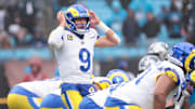 Rams quarterback Matthew Stafford leads the NFL with 32 touchdown passes.