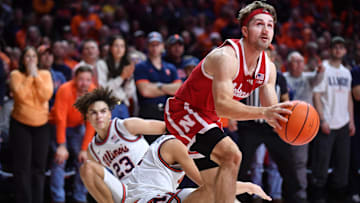 Nebraska Cornhuskers guard Sam Hoiberg (1) drives the ball to the basket during the second half against the Illinois Fighting Illini at State Farm Center. 