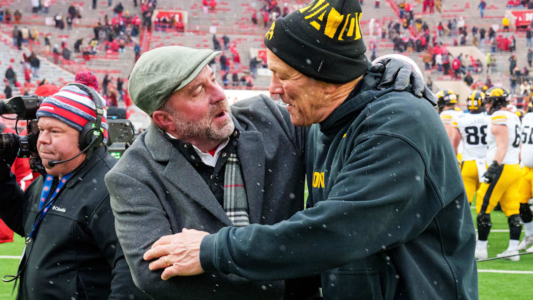 Nebraska AD Troy Dannen and Iowa head coach Kirk Ferentz