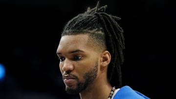 Apr 11, 2025; Minneapolis, Minnesota, USA; Brooklyn Nets forward Ziaire Williams (8) watches as his team plays the Minnesota Timberwolves in the third quarter at Target Center. Mandatory Credit: Bruce Kluckhohn-Imagn Images