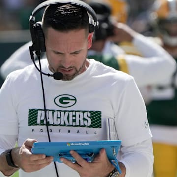 Green Bay Packers head coach Matt LaFleur is shown during the first quarter of their game against the Indianapolis Colts Sunday, September 15, 2024 at Lambeau Field in Green Bay, Wisconsin.