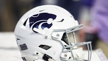 Dec 26, 2024; Phoenix, AZ, USA; Detailed view of a Kansas State Wildcats helmet during the Rate Bowl at Chase Field. Mandatory Credit: Mark J. Rebilas-Imagn Images