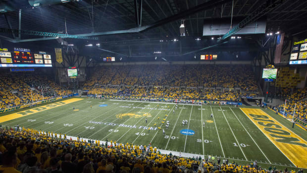 Dec 20, 2013; Fargo, ND, USA; A general view of the FargoDome during the game between the North Dakota State Bison and the New Hampshire Wildcats.