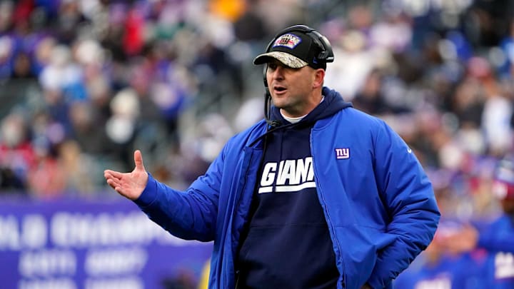 New York Giants head coach Joe Judge in the second half at MetLife Stadium. 