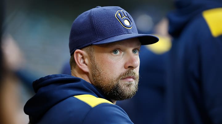 Former Philadelphia Phillie and current Milwaukee Brewers first baseman Rhys Hoskins