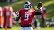 Michael Penix Jr. has improved upon some of his natural ability going into his second year as the quarterback of the Falcons.