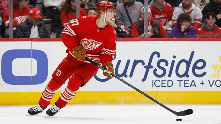 Detroit Red Wings defenseman Simon Edvinsson Credit: Rick Osentoski-Imagn Images Detroit Red Wings defenseman Simon Edvinsson Credit: Rick Osentoski-Imagn Images