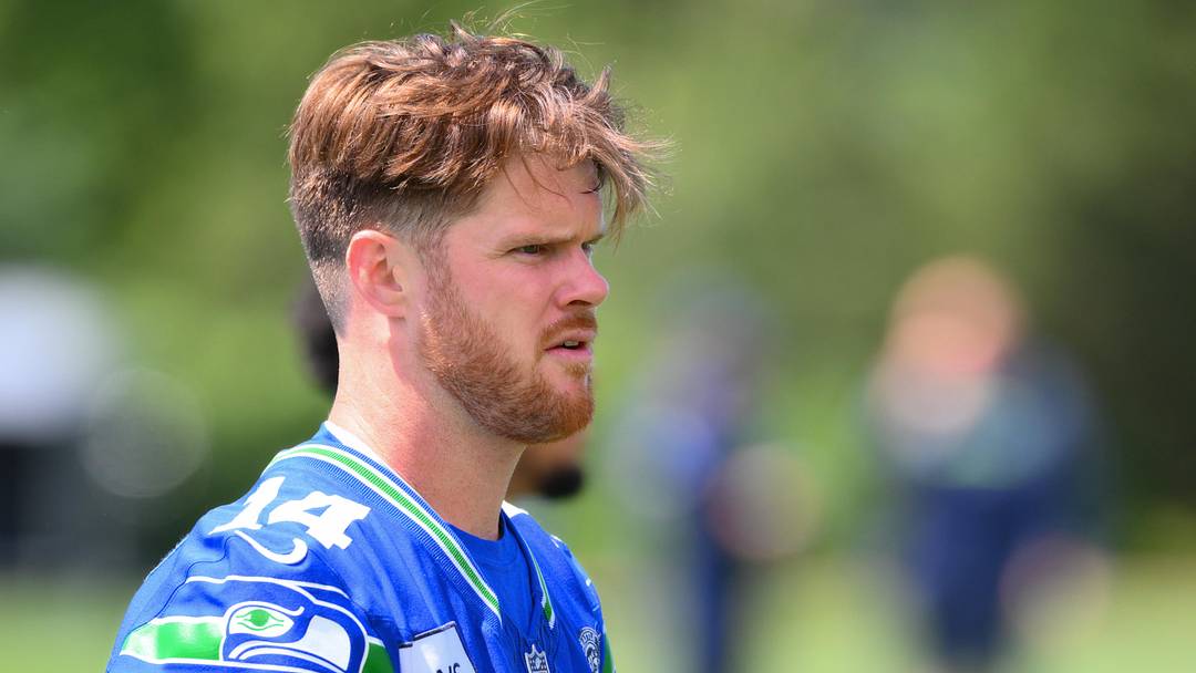 Seattle Seahawks quarterback Sam Darnold during minicamp at Virginia Mason Athletic Center. 
