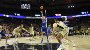 Feb 24, 2024; Winston-Salem, North Carolina, USA;  Duke Blue Devils center Kyle Filipowski (30)