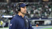 Dallas Cowboys head coach Brian Schottenheimer looks on before the game against the Philadelphia Eagles at AT&T Stadium.