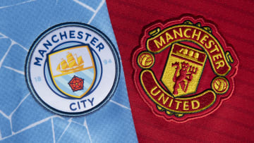 The Manchester City and Manchester United Badges