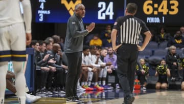 Jan 9, 2024; Morgantown, West Virginia, USA; Kansas State Wildcats head coach Jerome Tang argues a call with the ref during the Wildcats game against West Virginia.