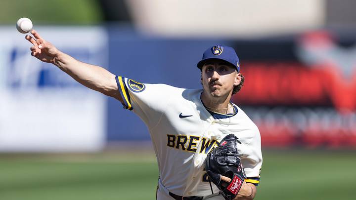 Feb 27, 2026; Phoenix, Arizona, USA; Milwaukee Brewers pitcher Brandon Sproat against the Chicago White Sox during a spring training game at American Family Fields of Phoenix. Mandatory Credit: Mark J. Rebilas-Imagn Images