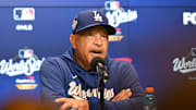 Oct 25, 2025; Toronto, Ontario, CAN; Los Angeles Dodgers manager Dave Roberts (30) speaks to the media prior to game two of the 2025 MLB World Series against the Toronto Blue Jays at Rogers Centre. Mandatory Credit: Dan Hamilton-Imagn Images