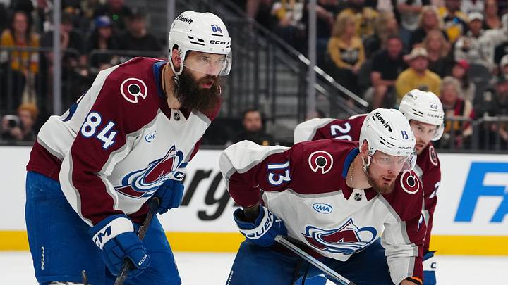 Colorado Avalanche defenseman Brent Burns (84) and right wing Valeri Nichushkin (13) and center Ross Colton (20) Credit: Stephen R. Sylvanie-Imagn Images Colorado Avalanche defenseman Brent Burns (84) and right wing Valeri Nichushkin (13) and center Ross Colton (20) Credit: Stephen R. Sylvanie-Imagn Images