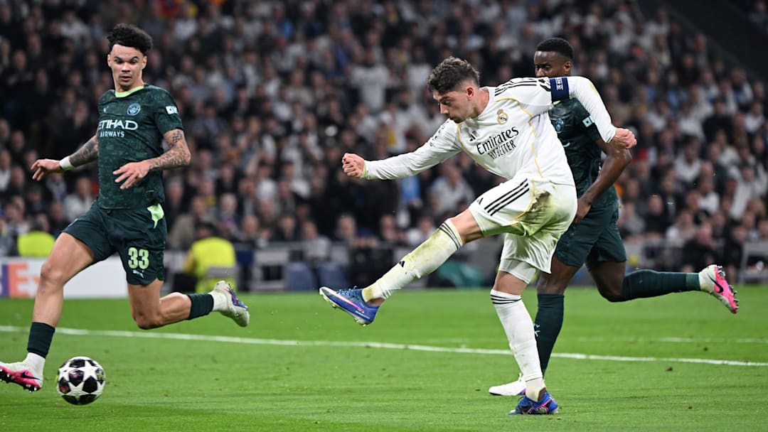 Valverde anotou hat-trick nos primeiros 90 minutos da decisão entre Real Madrid e Manchester City Valverde anotou hat-trick nos primeiros 90 minutos da decisão entre Real Madrid e Manchester City