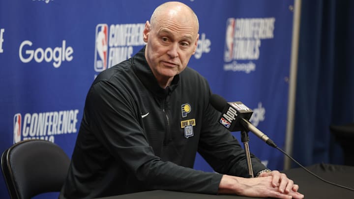 Indiana Pacers head coach Rick Carlisle speaks to media on May 21, 2025. Indiana Pacers head coach Rick Carlisle speaks to media on May 21, 2025.