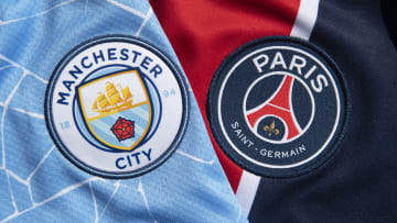 The Club Badges of Manchester City and Paris Saint-Germain