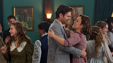 When Calls the Heart. Photo: Jaeda Lily Miller, Kevin McGarry, Erin Krakow