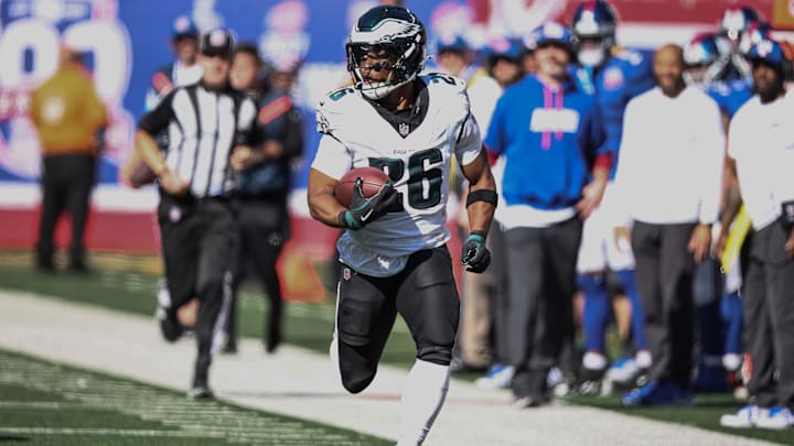 Saquon Barkley will face his former team, the Giants, again on Thursday. Saquon Barkley will face his former team, the Giants, again on Thursday.