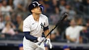 Giancarlo Stanton fue uno de los jonroneros de la noche con los Yankees