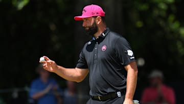 Jon Rahm during the final round of the 2025 PGA Championship at Quail Hollow Club