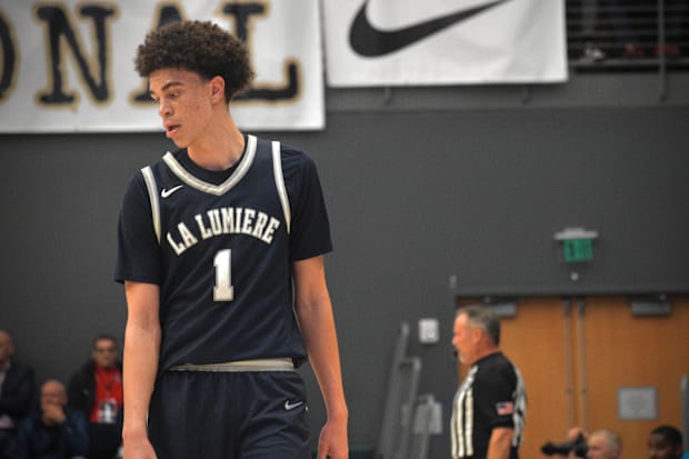 UConn commit Darius Adams during La Lumiere's loss to Gonzaga College in the 2024 Les Schwab Invitational championship.