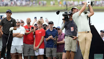 Scottie Scheffler, pictured in the final round of the Tour Championship, all but locked up Player of the Year with his FedEx Cup title.