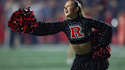 A member of the Rutgers Scarlet Knights cheer team 