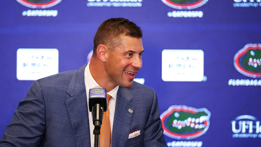 Florida Football Hosts Press Conference Introducing New Head Coach Jon Sumrall Florida Football Hosts Press Conference Introducing New Head Coach Jon Sumrall