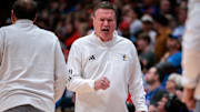 Mar 8, 2025; Lawrence, Kansas, USA; Kansas Jayhawks coach Bill Self reacts to game play during the second half against the Arizona Wildcats at Allen Fieldhouse. Mandatory Credit: William Purnell-Imagn Images