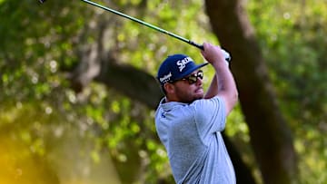 Matthew NeSmith tees off during the second round of the 2022 Valspar Championship at the Copperhead Course at Innisbrook