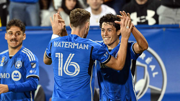 CF Montreal's Caden Clark and Joel Waterman.