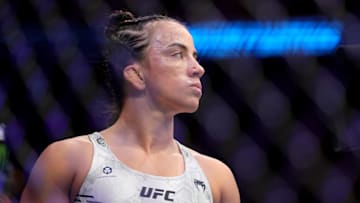 Maycee Barber before her fight with Katlyn Cerminara during UFC 299 at Kayesa Center.