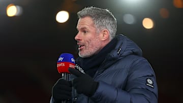 Jamie Carragher on punditry duty for Nottingham Forest vs Spurs last season