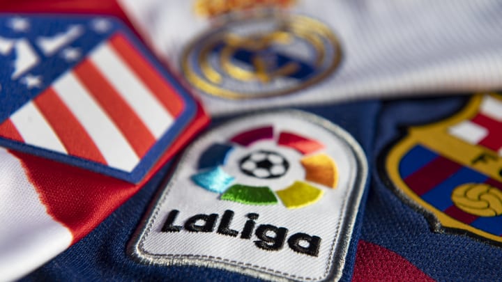 The La Liga Logo with the Atlético Madrid, Real Madrid and FC Barcelona Club Badges