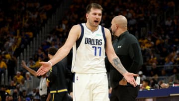 Doncic se mostró frustrado en el primer juego ante los Warriors