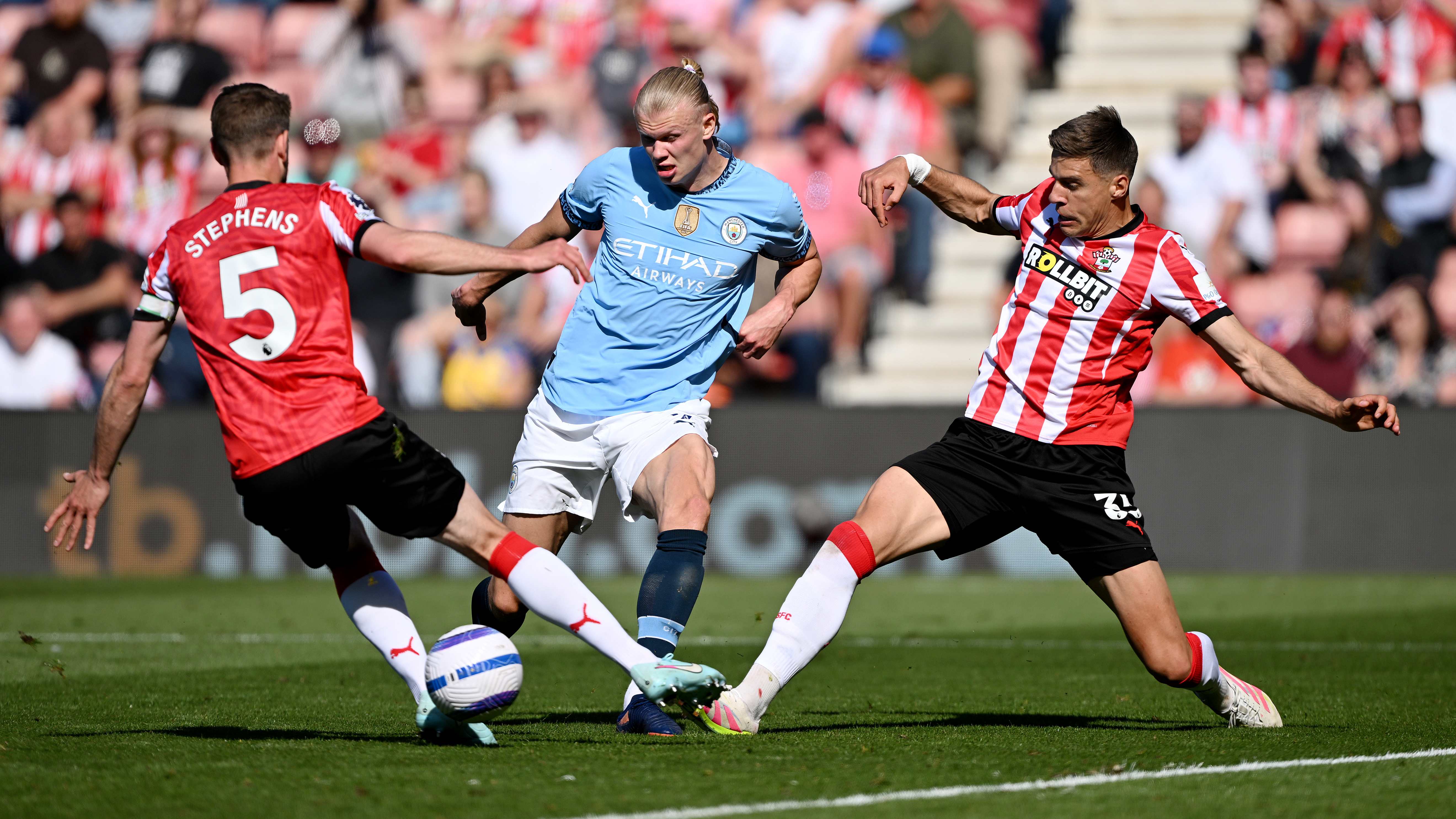 Erling Haaland, Jack Stephens, Jan Bednarek