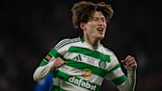 Kyogo Furuhashi lors du "Old Firm" Celtic - Rangers.