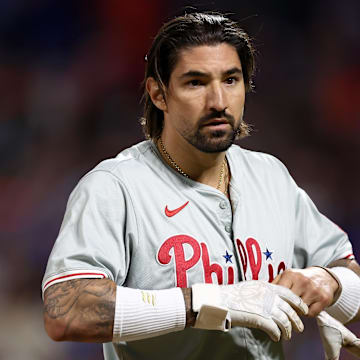 Nick Castellanos reacts in the eighth inning against the New York Mets.